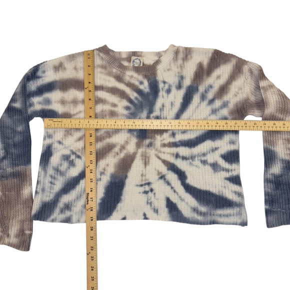 Blue Rain Women’s Cotton Sweater size Large Neutral and Blue Tie dye - Picture 6 of 6